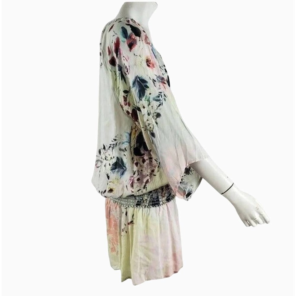 Dylan Tunic Kimono Sleeve Top Smocked Waist Oversize Floral Print Small - Picture 5 of 12